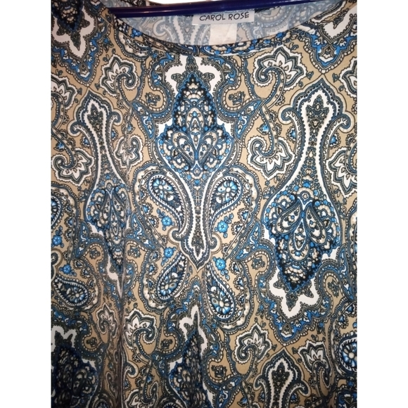 BoHo Geo Print Tunic Carol Rose Sheer Colorblock Hem Office Casual Plus Size 1X - Picture 6 of 7